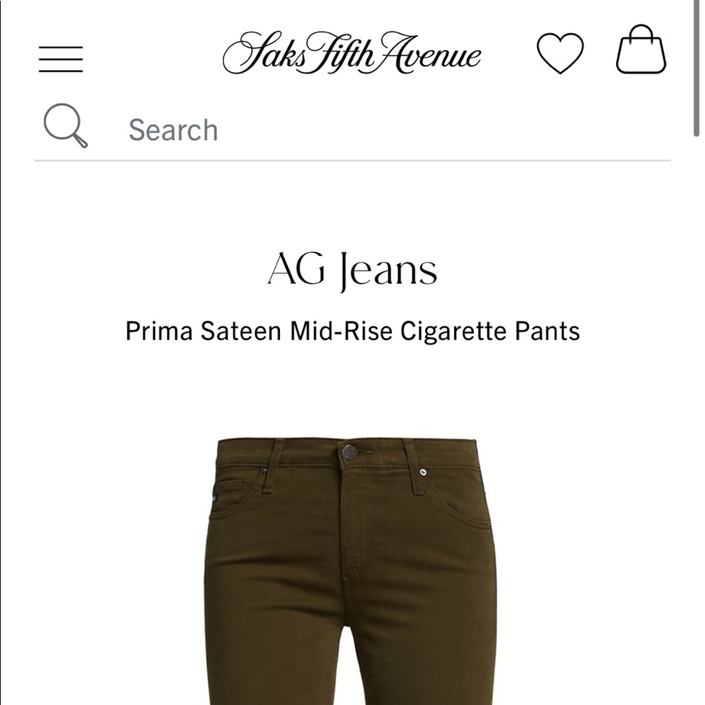 AG Prima Mid-rise cigarette Jeans green 25